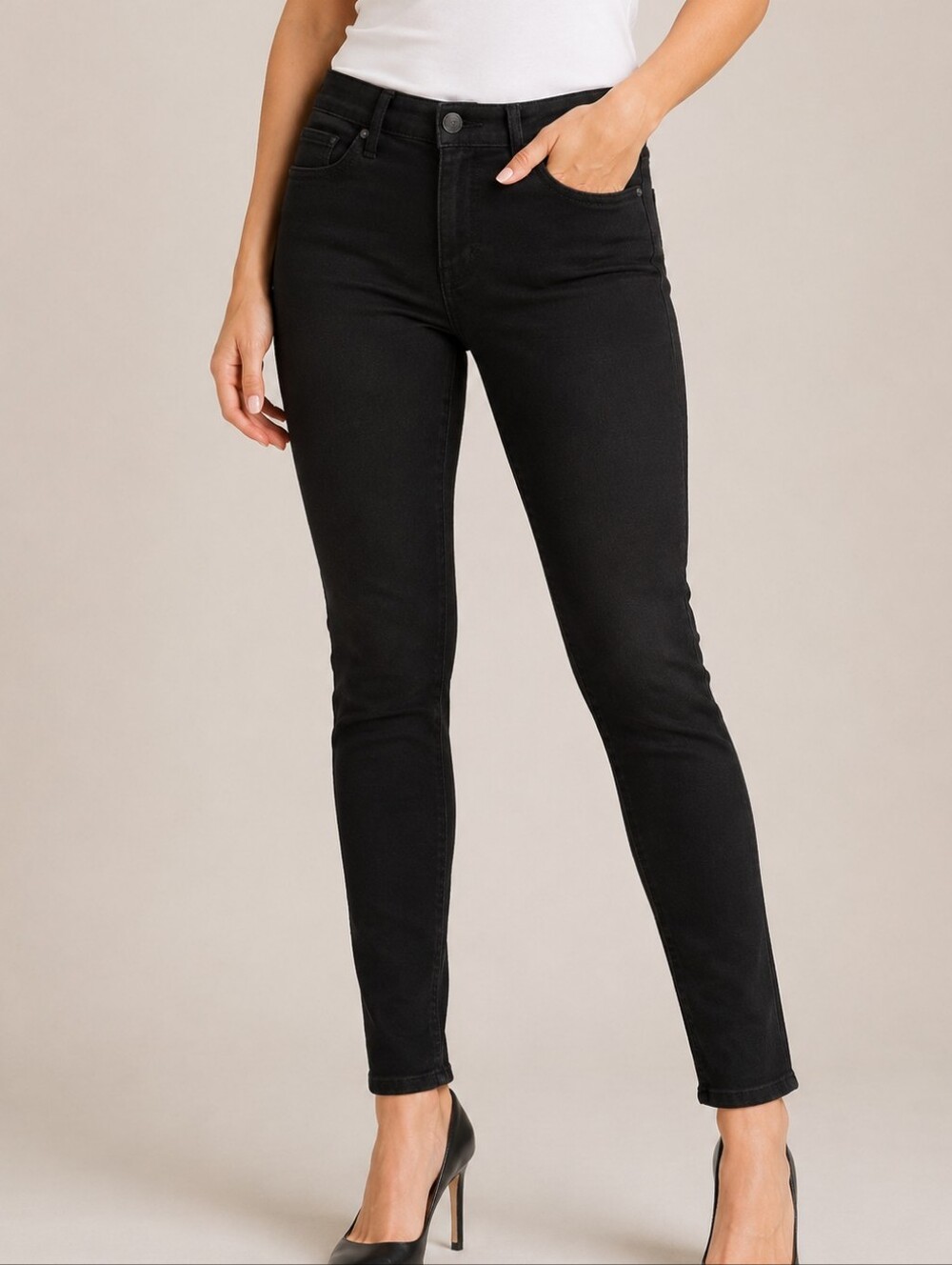 CALVIN KLEIN | Women's Black Denim Ultimate Skinny Jeans Size 12×30